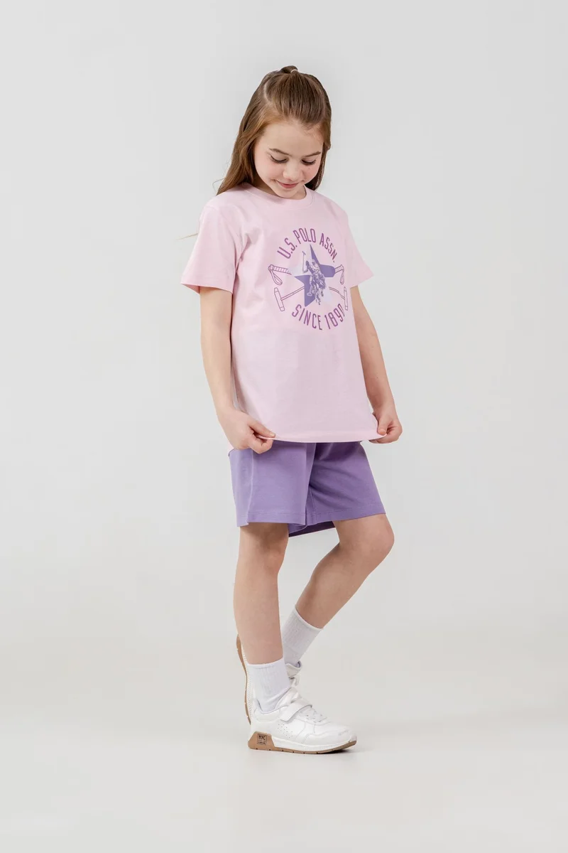 U.S. Polo Assn. U.S. Polo Assn. Girls Dusty Pink Shorts Set